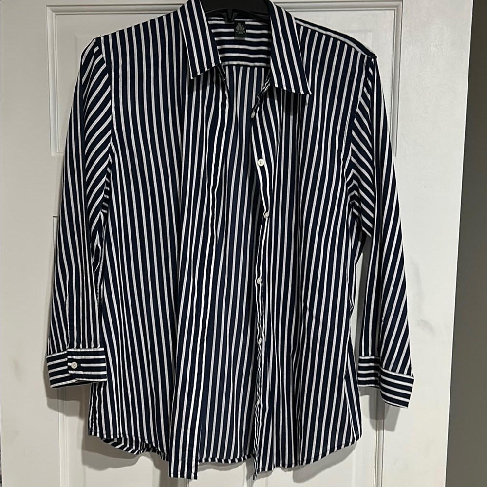 Women’s Blue and White Striped Blouse